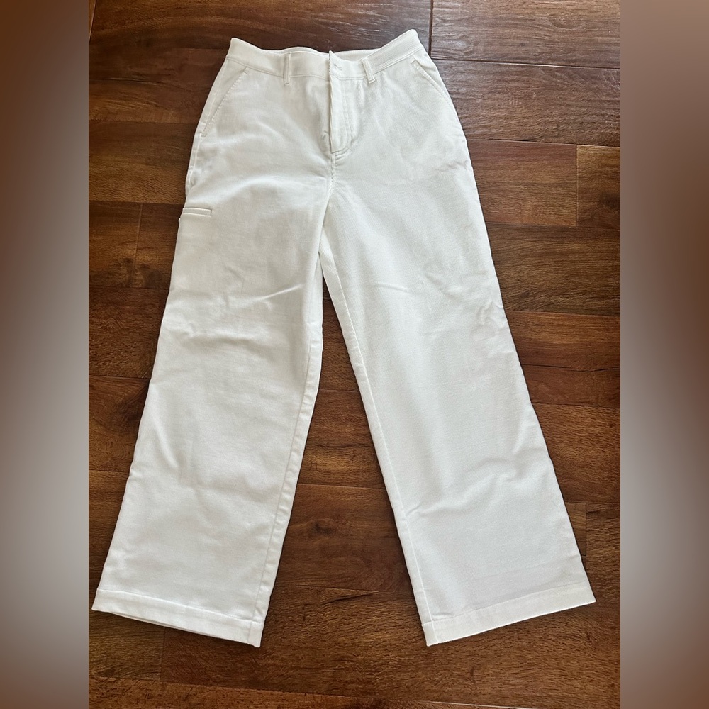 GFORE NWT women’s Off White Corduroy Wide-Leg Pants sz 4 - Picture 3 of 5